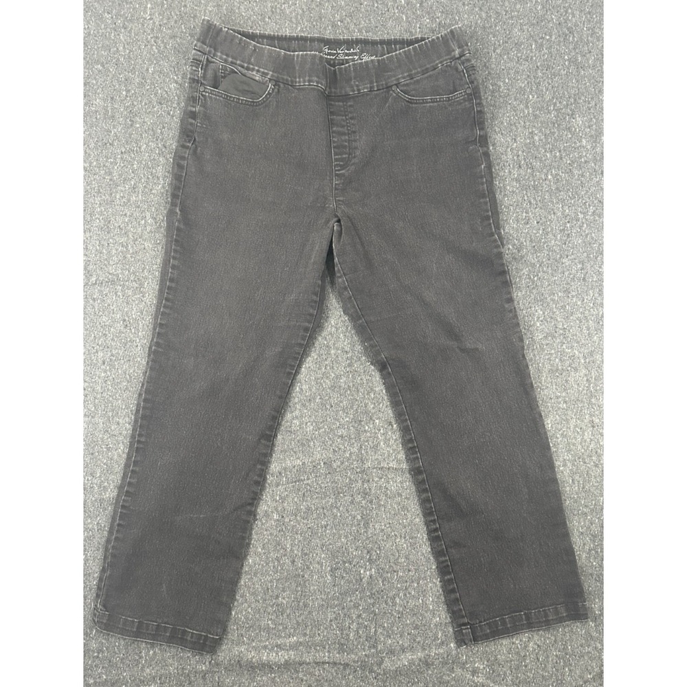 Gloria Vanderbilt All Around Slimming Effect waist band jeans blk Womens size 18